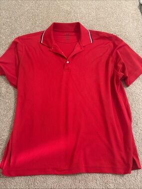 Men's Desert classic Red golf Polo Shirt with Contrast Collar
